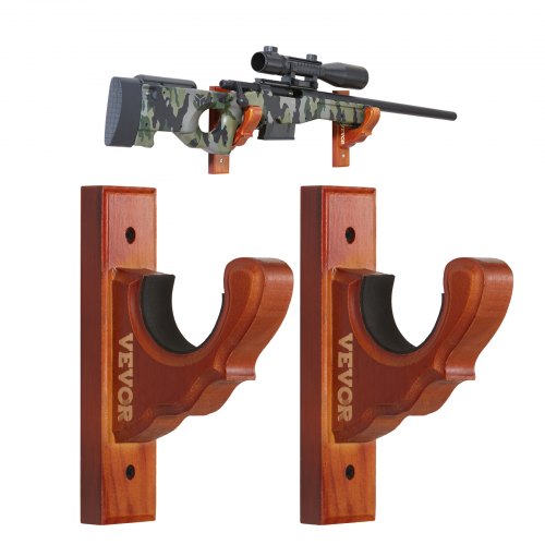 VEVOR Waffenregal zur Waffenaufbewahrung, 1 Gewehr Gewehrhalter Wandregal für Gewehre & Schrotflinten, Waffenhalter im Waffenschrank, Schrotflinten-Gewehrauflage 22,67 kg Gewichtskapazität Braun