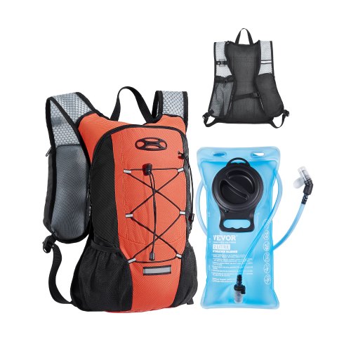 

VEVOR Trinkrucksack 8 L isolierter Rucksäcke mit 2 L TPU-Wasserblase Laufrucksack Wanderrucksäcke für Radfahren Laufen Ausflug Orange, Hydro-Wasser-Tagesrucksack für Männer und Frauen
