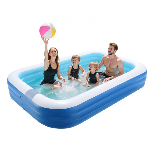 

VEVOR Aufblasbarer Pool, 3000 x 1702 x 508 mm, Planschbecken, Schwimmbecken mit Reparaturflicken, Familienpool, Sommer-Wasserparty, Ideal für gemeinsamen Wasserspaß mit der ganzen Familie