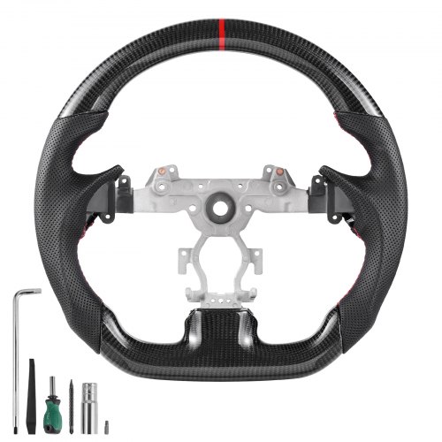 

VEVOR Lenkrad für Infiniti G37 (2007–2013), Volant aus Kohlefaser D-förmig, unten abgeflacht, Ledergriff mit rutschfester Oberfläche & präziser Naht, Ersatzteil für Infinit, Schwarz