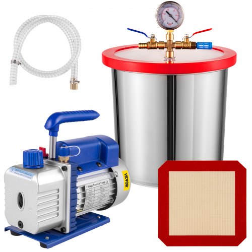 

VEVOR 12L Vakuumkammer Multifunktionspumpe 85L/Min Vakuumpumpe Unterdruckpumpe Edelstahl