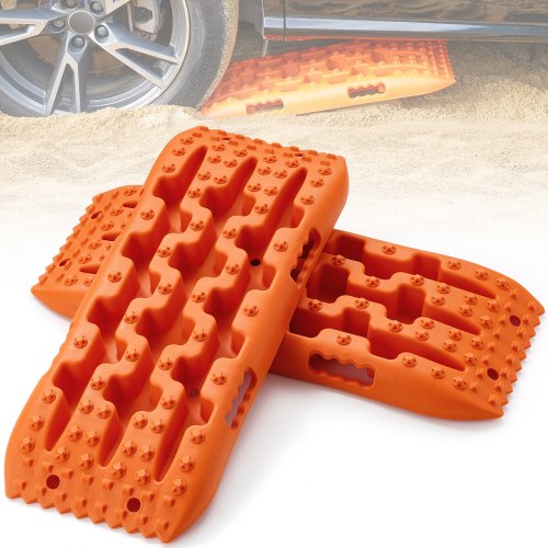 

VEVOR 10 TONNEN Traktionsbretter mit PP-Material, Bergungsbretter für Geländefahrzeuge/Autos/Pickups/SUVs/Wohnmobile, Paar Reifen-Traktionsmatten auf Schnee, Sand, Schlamm und losem Untergrund, Aufbewahrungstasche, kurz, orange