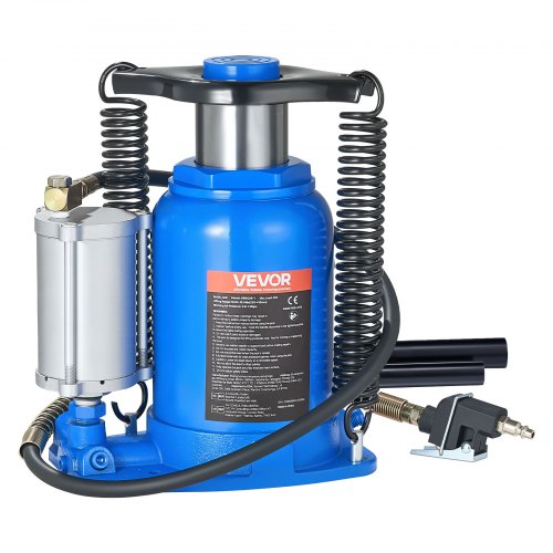 VEVOR pneumatischer Flaschenwagenhebr Wagenheber 32 t 255–415 mm Hubbereich, lufthydraulischer/manueller Stempelwagenheber Wagenheber mit Pumpe für SUV Pickup Lkw Wohnmobil Autoreparatur blau