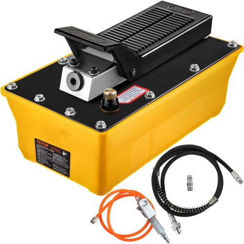 

VEVOR Lufthydraulikpumpe Fußpumpe 10000 PSI, 2,3 L Hydraulikpumpe mit Schlauch und Spritzpistole, 700 kg/cm² Einstellbarer Druck und 0,7-1 Bereich für das Aufrüsten und Bewegen von schweren Maschine
