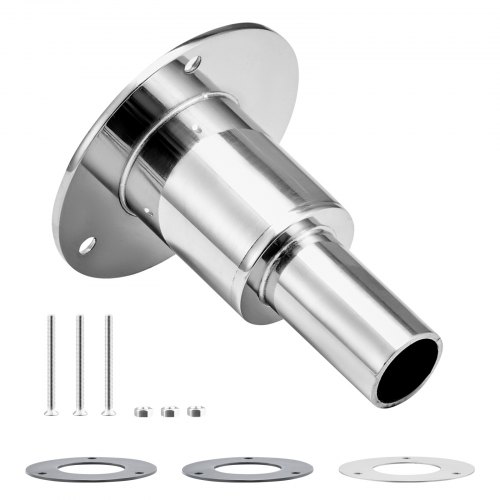 VEVOR Durch Rumpf Auspuff Hautanpassung (24 mm), Schiffsauspuff Rohrauspuff gerades Auspuff-Set mit Schrauben & Muttern & Dichtung für Dieselheizungen Standheizungen, Edelstahl 316 Silber