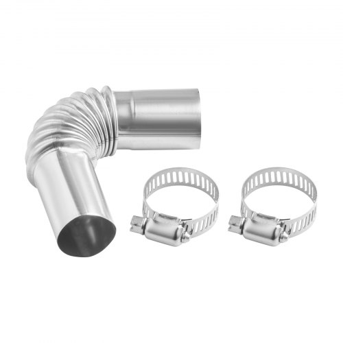 VEVOR Abgasrohr Winkelverbinder (1 Stk.) 25 mm Auspuffrohr Gasentlüftungsschlauch Edelstahl Windschutzkappe Standheizung Autoheizung Auspuffrohr mit 2 Klammern für 2 kW / 5 kW / 8 kW Dieselheizung