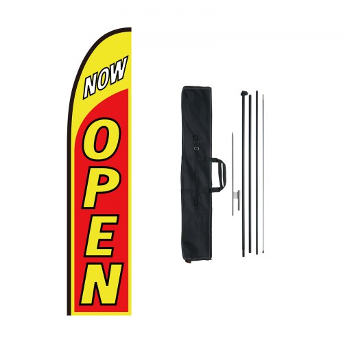

VEVOR Open-Flagge mit Mast-Set, Werbeflagge für Unternehmen im Außenbereich, Werbe-Federflaggen-Set, inkl. 1 Bannerflagge, 1 Mast, 1 Bodenpfahl, Open Signs Swooper-Flagge für Unternehmen, 5 m