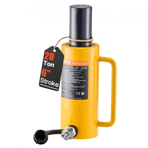 

VEVOR Hydraulikzylinder 20 t Vollkolben-Heber 15 cm Hub mit Schnellkupplung, Einfachwirkender Hydraulikzylinder Tragbarer Hydraulikheber für Heben Drücken Ziehen Maschinenbau Werkstatt Garage