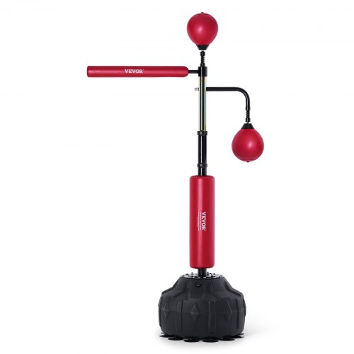 

VEVOR Box-Speed-Trainer, Boxsack mit Ständer, Reflex-Boxsack für Jugendliche & Erwachsene, Höhenverstellbares Freistehendes Schlagsack-Set mit Handschuhen, Workout-Speed-Bag für Training Rot