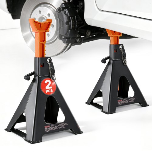 VEVOR Abstellböcke Unterstellböcke 6 t, Wagenheberständer 37-58 cm Höhenverstellbar, Stahlwagenbock mit Doppelverriegelung, zum Anheben von SUVs Pickups Pkw UTVs/ATVs, 1 Paar, 275 x 235 x 380 mm
