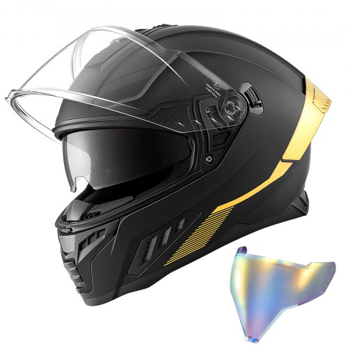 

VEVOR Integralhelm mit Sonnenblende Größe XL, Motorradhelm mit Doppelvisier ECE 22.06 Zertifiziert Vollvisierhelm für Damen & Herren Vollvisierhelm mit Bluetooth-Lautsprecherfach, Mopedhelm Full Face