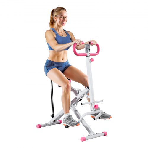 

VEVOR Kniebeugenmaschine für tiefe Kniebeugen, zusammenklappbares Trainingsgerät, Gesäßtrainer mit 5-stufig verstellbarem Sitz, Heimtrainingsgerät für Gesäß & Beine, Glute Machine weiß + Pink