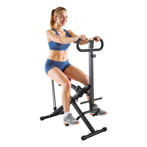 VEVOR Kniebeugenmaschine für tiefe Kniebeugen, zusammenklappbares Trainingsgerät, Gesäßtrainer mit 5-stufig verstellbarem Sitz, Heimtrainingsgerät für Gesäß & Beine, Glute Machine Schwarz