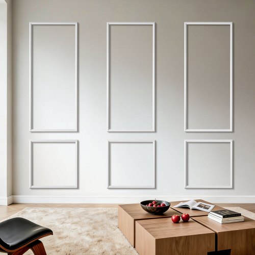 

VEVOR Wandform-Set, 3er-Set 61x61 cm & 61x138 cm Stuckleisten aus Lackierbarem Polystyrol, Wasserfeste Wandleiste, Zierleiste für Wände, Friesleisten für Wohnzimmer, Schlafzimmer, Zuhause, Weiß