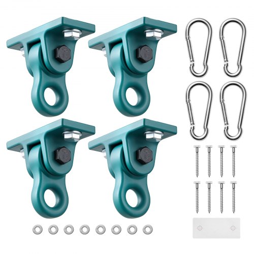 VEVOR 4x Deckenhaken mit Doppellager, 180° Schaukelhaken inkl. Schrauben & Bolzen, Max. 2268 kg Belastbare Schaukelhalterung für 65mm Montagestärke, Aufhängungshaken für Schaukel Hängesessel Boxsack