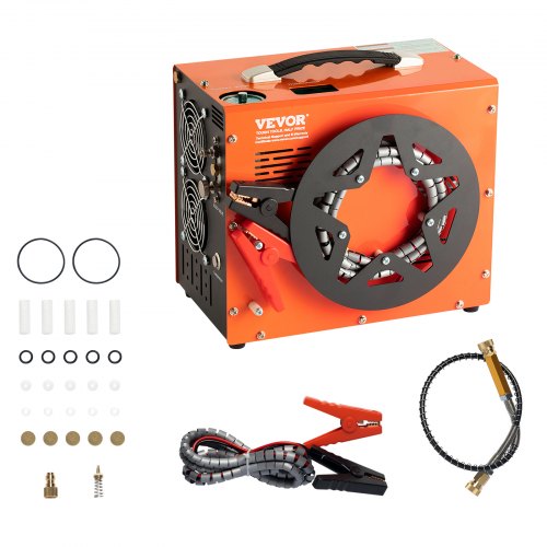 VEVOR PCP Kompressor 30 MPa/4500 PSI, Luftkompressor 0,5 L, Tragbarer PCP DC 12 V & AC 230 V Kompressor, 25min Einschaltdauer Luftpump, 600-W-Hochleistungskonverter Hochdruckpumpe Airgun Gewehr