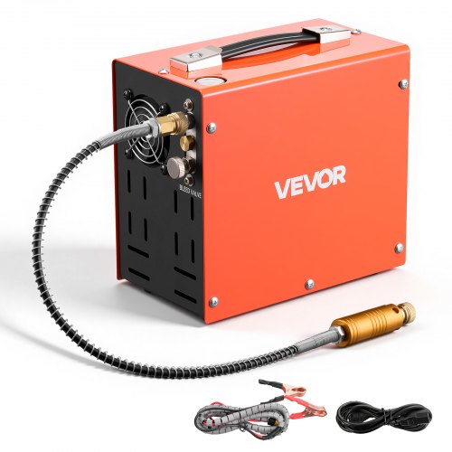 VEVOR PCP Luftkompressor 350W Luftgewehrkompressor 30MPa DC 12V AC 230V, 4500PSI 300bar, Lüfterkühlung, Manueller Stopp, Konverter für Heim & KFZ, Hochdruckkompressor für Luftpistole Tauchflaschen