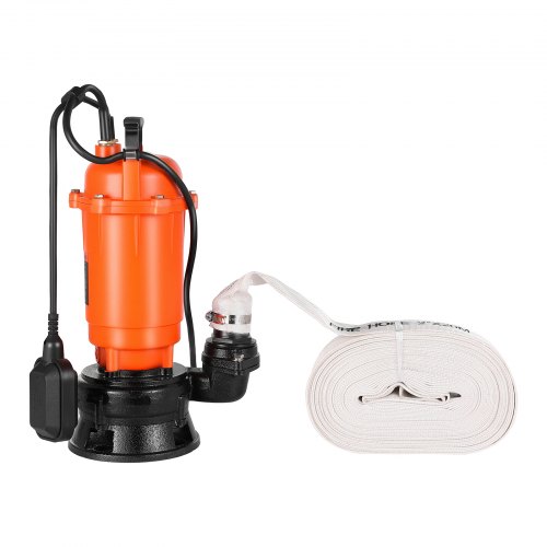 VEVOR 1500 W Tauchpumpe, 21000 l/h, Gusseisen-Schmutzwasserpumpe mit automatischem Schwimmerschalter, 18m Förderhöhe zum Abpumpen von Schmutzwasser, für Pools, Teiche & überflutete Bereiche