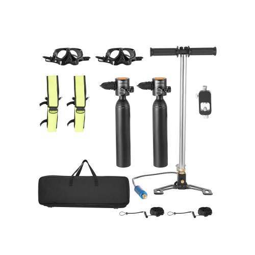 

VEVOR 2 Stk. Tauchflaschen 0,5L Tragbarer Tauchtank 30m Tauchtiefe mit Pumpe