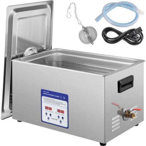 

VEVOR Ultraschallreinigungsgerät 22L Ultraschallreiniger 40kHz Ultraschallgerät 0-30 Minuten Ultrasonic Cleaner 8 Sätze Wandler Ultraschallreinigungsmaschine zur Reinigung von Schmuck Brillen Uhren