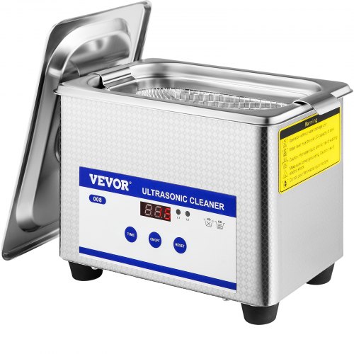 VEVOR Ultraschallreiniger 0,8 L, Ultraschall Reinigungsgerät 40 kHz, Schmuckreiniger Ultraschall 24 W, Digitaler Ultraschallreiniger mit LED-Anzeige, Ultraschallreinigungsgerät Brillen Ultraschall QXJ0.8LCSB0000001V2