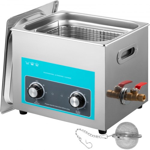 VEVOR Knob Control Ultrasonic Ultraschallreiniger 15L, Ultraschall Reinigungsgerät mit Heizung, Schmuckreiniger Ultraschall 230 V, Digitaler Ultraschallreiniger 400 W Ultraschallreinigungsgerät 40 kHz
