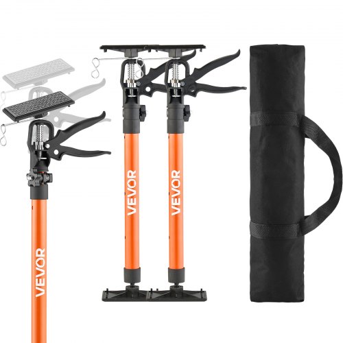 VEVOR Einhandstütze, 2 Stk., Deckenstütze 53-155cm, Teleskopstütze aus Stahl, Montagestütze bis zu 70kg Kapazität zum Installieren von Schränken, Anheben von Trockenbauwänden, Frachtstangen