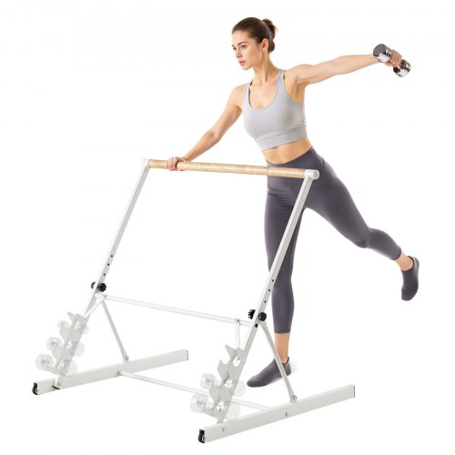 

VEVOR Ballettstange Tanzstange, höhenverstellbare (4-stufig / 812,8-965,2 mm) Stretchstange aus Holz für Ballettübung, Gleichgewichtstraining, Entspannungsübungen, Yogaübung