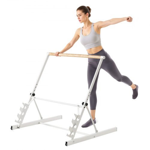 VEVOR Ballettstange Tanzstange, höhenverstellbare (4-stufig / 812,8-965,2 mm) Stretchstange aus Holz für Ballettübung, Gleichgewichtstraining, Entspannungsübungen, Yogaübung