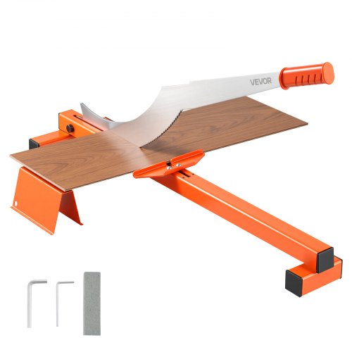 VEVOR Vinylschneider 304,8 mm, Laminatschneider 10 mm Schnittstärke, mit Schnittwinkelanschlag, Gummigriff, Abziehstein, D2-Stahlklinge zum Schneiden von Laminat, Vinyl, Heimwerkerbedarf