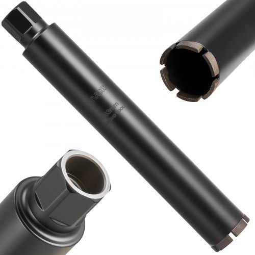 

VEVOR Kernbohrer Bohrkrone φ 63,5 mm 356 mm Bohrtiefe, 1-1/4 Zoll-7 Innengewinde, Hochpräzisions-Schweißtechnologie, Nass-Diamantkernbohrer Kernlochbohrer für Stahlbeton Ziegel Mauerwerk
