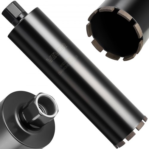 

VEVOR Kernbohrer Bohrkrone φ 102 mm 356 mm Bohrtiefe, 1-1/4 Zoll-7 Innengewinde, Hochpräzisions-Schweißtechnologie, Nass-Diamantkernbohrer Kernlochbohrer für Stahlbeton Ziegel Mauerwerk