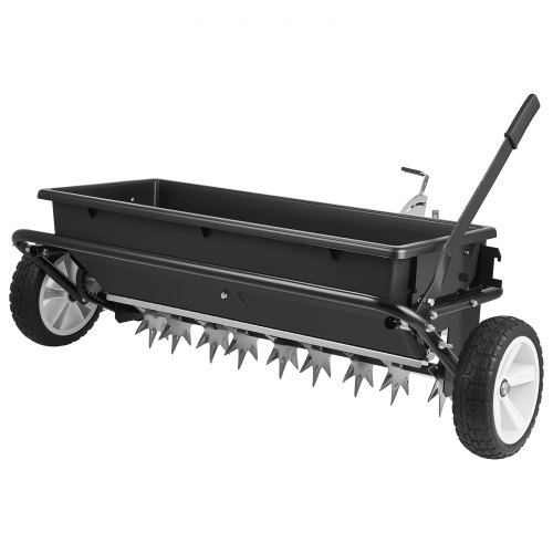 VEVOR Anhänger Rasenlüfter 81 cm Streubreite, Streuwagen mit Universalkupplung, Gartensämaschine & Bodenbelüfter mit 45 kg Kapazität & 10 Zoll Rädern, Vertikutierer für ATVs & UTVs