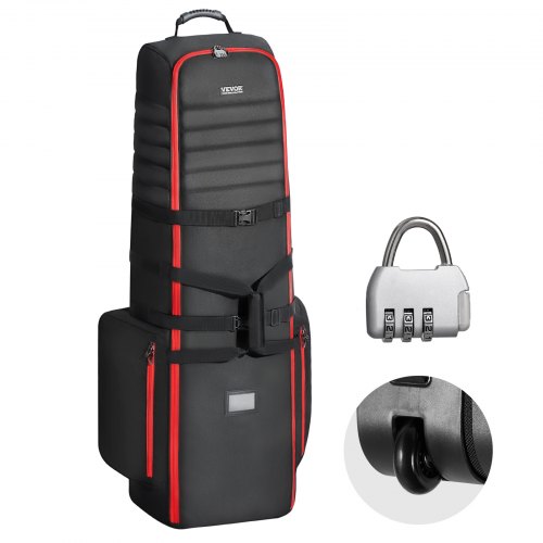 

VEVOR Golf Reisetasche Golfgepäck mit Rädern, strapazierfähiges 1800D-Polyester-Oxford, weiche Golfschläger-Aufbewahrungstasche für Flugzeuge, wasserdicht verschleißfest rot + schwarz