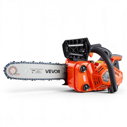 VEVOR benzinekettingzaag 304,8 mm 25,4 cc 0,75 kW 2-taktmotor, voor houtbewerking, boomzagen en snoeien, 11.500 tpm, snelheidsafhankelijke choke, antisliphandgreep, twee brandstoftanks