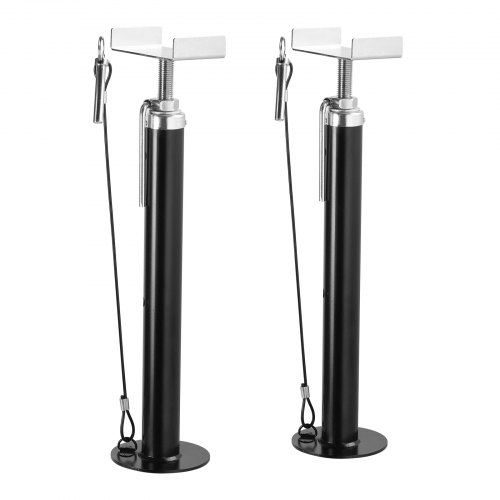VEVOR 2 Stk.Ausziehbares Stützenset Wohnmobile 2,27 t Jeder, Höhenverstellbar 500–1230 mm Stützung, 2 mm Dicke Stahlrohre für Anhänger, Wohnmobile usw. Silber Wohnwagen-Zubehör Wahrung der Stabilität