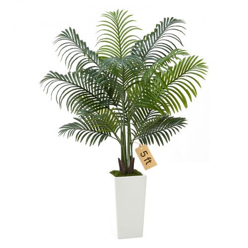 

VEVOR Künstliche Areca-Palme, 1,52 m, künstliche tropische Palmenpflanzen mit weißem Pflanzgefäß, Kunstseidenpflanze im Topf, Kunstbaum für Veranden, Wohnzimmer, Terrassen Zuhause, Büro