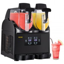 VEVOR Kommerzielle Slusheis Maschine, 2 x 2,5 L Slush Eismaschine 380 W 220 V Slusheis Eismaschine, Slushie Maschine mit Abnehmbarem Tablett und digitalem Smart-Panel, Slushmaschine Slushgerät