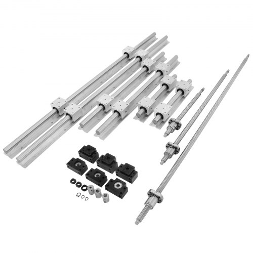 VEVOR Linearschiene SBR20, Linearlager-Gleitset 300, 600,1000 mm Lineare Schienen, Linearlagerschiene mit 3 Kugelumlaufspindeln von C7, Horizontale Linearführung für Automatisierungsmaschinen