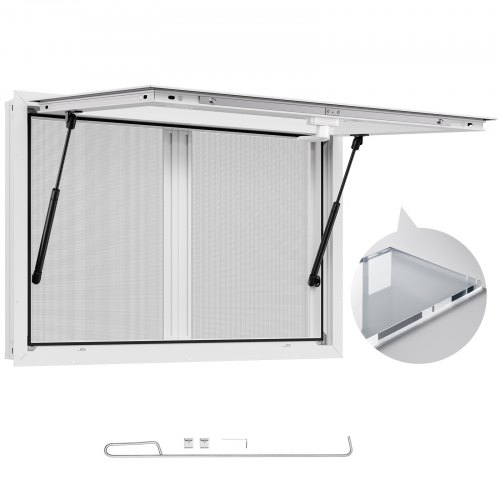 

VEVOR Imbissfenster (915 x 610 mm Einbaumaß) mit Aluminiumrahmen, Imbissanhänger-Servierfenster mit 85°-Öffnungswinkel & 2 Schiebefenstern, Konzessionsfenster für Konzessionsstände Imbisswagen