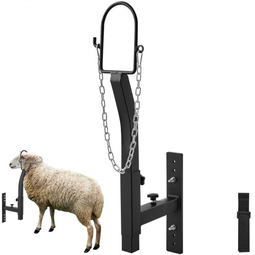 

VEVOR Trimmständer für Vieh, Ständer für Ziegen und Schafe, 238-325 mm, verstellbare Höhe, 0-138 mm Breite, Metall-Melk- und Scherständer für Ziegen, Befestigung mit Nasenschlaufe, Kopfstück, schwarz