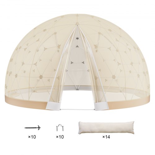 

VEVOR Gartenkuppel Blasenzelt Iglu Camping PVC-Kuppelzelt Doppelschicht 3,66m