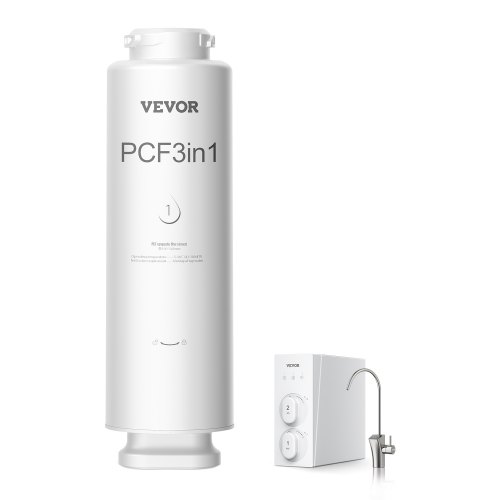 

VEVOR PCF-Ersatzfilter, 6-lagiger PCF-Verbundwasserfilter-Ersatz, PCF-Verbundfilter, reduziert Chlor und Geruch, kompatibel mit Untertisch-Wasserfiltersystem SS-001, SS-003 und SS-005