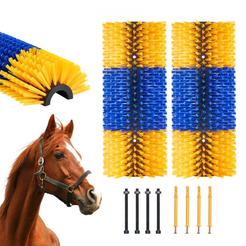 

VEVOR Kratzbürste, 2 Stk. Pferdebürste mit 4 Schrauben, 51x19x10cm Viehbürste, zur Linderung von Juckreiz & zur Reinigung, Fellpflege, Scheuerbürste, Kratzbaumbürste für Pferde, Schweine & Rinder