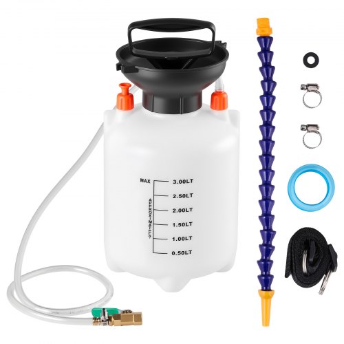 VEVOR Getriebeölpumpe, 3 L, Ölfüller, Manuelle Getriebeöl-Transferpumpe mit Schlauch & HDPE-Tank, Pumpenwerkzeug mit PTFE-Band, Kfz-Ölbefüllsystem, Schaltgetriebeflüssigkeitsfüllgerät