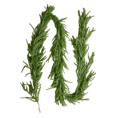 VEVOR Weihnachtsgirlande, 2750 mm, realistische Norfolk-Kieferngirlande, Tannengirlande, künstliche Grüngirlanden, für Weihnachtsdeko im Innen- & Außenbereich auf Tisch, Kaminsims und Kamin