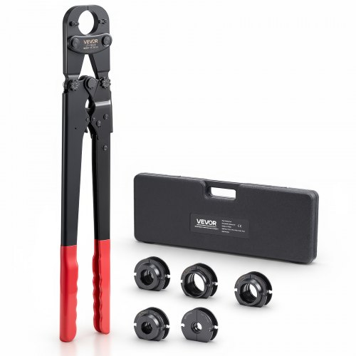 

VEVOR Crimpzange, PEX- & Aluminium-Kunststoff-Rohre mit TH12-, TH16-, TH20-, TH26- & TH32-Backen & biegsamem Griff, Presszange mit Aufbewahrungskoffer für Rohrreparaturen & -installationen