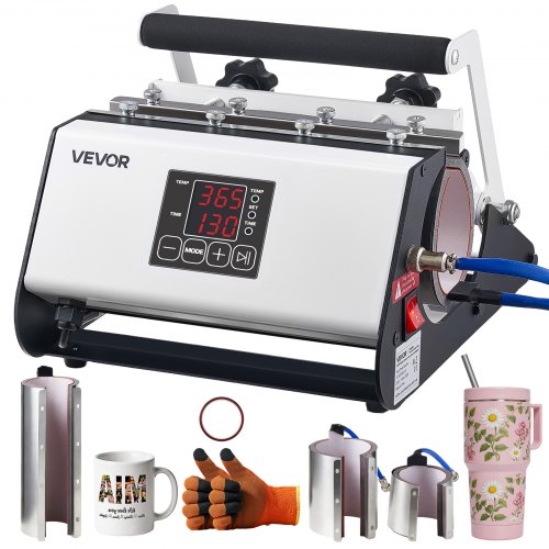 VEVOR Tassenpresse Becherdruckmaschine Mug Sublimationspresse 1183ml Weiß, inkl. Klebeband & Handschuhen Einfache Temperatur- & Zeiteinstellung für Sublimationsdruck auf Bechern & Tassen