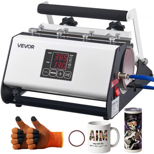 VEVOR Tassenpresse Becherdruckmaschine Mug Sublimationspresse 887 ml Weiß, inkl. Klebeband & Handschuhen Einfache Temperatur- & Zeiteinstellung für Sublimationsdruck auf Bechern & Tassen