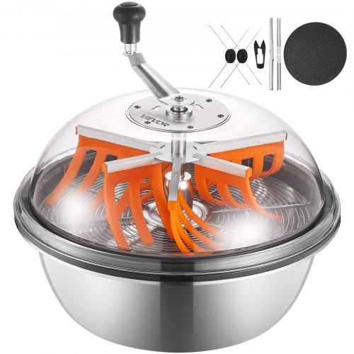VEVOR oogstmachine, 48 cm handmatige toppentrimmer, met roestvrijstalen messen, toppentrimmer, natte en droge hydrocultuur snijmachine, roterende spinsnijmachine voor bladeren, toppen en bloemen